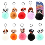 Kép 1/2 - Fluffy Pom-Pom kutyus kulcstartók több változatban 1 db