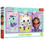 Kép 1/4 - Gabi babaháza Gabival és a cicákkal 3×50 db-os puzzle – Trefl