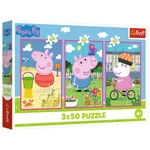 Kép 1/4 - Peppa malac a barátság ereje 3×50 db-os puzzle – Trefl