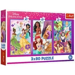 Kép 1/4 - Disney hercegnő barátok 3×80 db-os puzzle – Trefl
