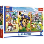 Kép 1/4 - Mancs Őrjárat mosolygós kutyák 3×80 db-os puzzle – Trefl