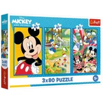 Kép 1/4 - Disney: Mickey egér csapata 3×80 db-os puzzle – Trefl