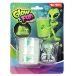 Kép 1/2 - Glow'N Fun Slime Alien: Fluoreszkáló slime trutyi olajos hordóban űrlény figurával