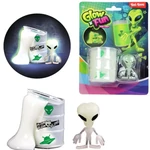 Kép 2/2 - Glow'N Fun Slime Alien: Fluoreszkáló slime trutyi olajos hordóban űrlény figurával