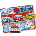 Kép 1/2 - Járműves vastag fa formapuzzle 9 elemmel – Melissa & Doug