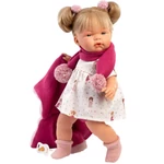 Kép 2/4 - Llorens: Joelle 38 cm-es síró baba cumival rózsaszín kabátban