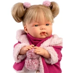 Kép 3/4 - Llorens: Joelle 38 cm-es síró baba cumival rózsaszín kabátban