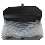 Kép 2/2 - Spirit: Hordozható 12 rekeszes irattartó táska A/4-es méret fekete színben – TipTop Office