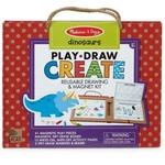 Kép 1/3 - Melissa & Doug: Dinoszauruszos letörölhető rajzoló és mágneses kreatív játékszett