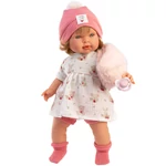 Kép 2/4 - Llorens: Carla 42 cm-es síró baba cumival szívecskés sapkában