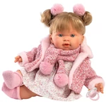 Kép 2/3 - Llorens: Alexandra 42 cm-es síró baba cumival rózsaszín kabátban