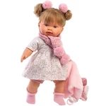 Kép 3/3 - Llorens: Alexandra 42 cm-es síró baba cumival rózsaszín kabátban