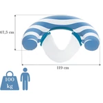 Kép 2/2 - Bestway: Comfort Plush csíkos felfújható úszó fotel 119 cm