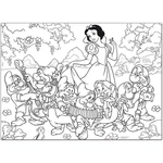 Kép 2/2 - Disney Hófehérke 2 az 1-ben maxi 150 db-os puzzle és színező 70×50 cm – Lisciani