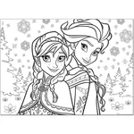 Kép 2/2 - Jégvarázs A testvérek 2 az 1-ben 60 db-os maxi puzzle és színező 70×50 cm – Lisciani