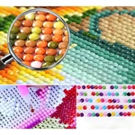 Kép 2/3 - Gyémántszemes kirakó: Flamingók gyémántfestő szett 10×15 cm