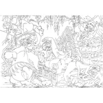 Kép 3/3 - A Dzsungel könyve 2 az 1-ben 108 db-os puzzle és színező 50×35 cm – Lisciani