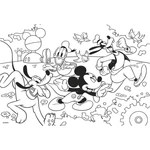 Kép 3/3 - Mickey egér 2 az 1-ben 250 db-os puzzle és színező 50×35 cm – Lisciani