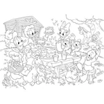 Kép 2/2 - Disney Donald kacsa családja 2 az 1-ben maxi 35 db-os puzzle és színező 70×50 cm – Lisciani