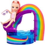 Kép 4/4 - Rainbow High: Medencés parti játékszett Blush Parker babával