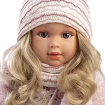 Kép 3/3 - Llorens: Lucia 40 cm-es baba virágos ruhában ridiküllel