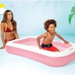 Kép 2/2 - Négyszögletes rózsaszín gyermekmedence 166×100×25 cm – Intex