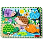 Kép 1/2 - Touch &amp; Feel Erdei állatok fa tapintós kirakó - Melissa &amp; Doug