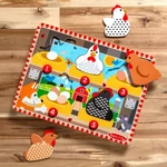 Kép 3/5 - Melissa&amp;Doug Push to Pop Puzzle – Boldog tyúkok fa fejlesztő puzzle - Spin Master