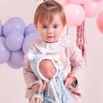 Kép 7/7 - Llorens: Csukottszemű fiú csecsemő baba kapucnis pizsamában 31 cm