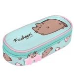 Kép 1/2 - Pusheen cicás ovális tolltartó türkiz színben 23 cm