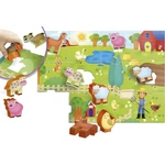 Kép 2/2 - Carotina baby: Farmos puzzle és formaillesztő játék – Lisciani