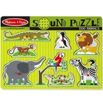 Kép 1/3 - Fa hangos formapuzzle állatkerti állatokkal – Melissa & Doug