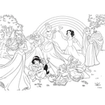 Kép 3/3 - Disney Hercegnők 2 az 1-ben 24 db-os puzzle és színező 50×35 cm – Lisciani