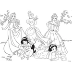 Kép 3/3 - Disney Hercegnők – Mesebeli kert varázsa 2 az 1-ben 60 db-os puzzle és színező 50×35 cm – Lisciani