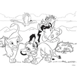 Kép 2/2 - Oroszlánkirály 2 az 1-ben maxi 24 db-os puzzle és színező 70×50 cm – Lisciani