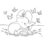 Kép 2/2 - Disney Dumbo 2 az 1-ben 35 db-os maxi puzzle és színező 70×50 cm – Lisciani