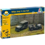 Kép 1/5 - Italeri 1/72 Willys Jeep 1/4 ton 4×4 katonai járművek 2 db-os makett szett