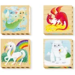 Kép 2/2 - PlayBio Fantasztikus lények 4 az 1-ben fahasáb puzzle – Quercetti