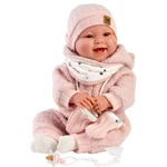 Kép 2/4 - Llorens: Tala Sonrisas 44 cm-es újszülött baba hanggal rózsaszín kezeslábasban