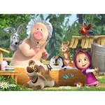 Kép 2/2 - Mása és a medve fürdőzés 24 db-os maxi padló puzzle 70×50 cm – Lisciani