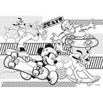 Kép 3/3 - Mickey egér 2 az 1-ben 60 db-os puzzle és színező 50×35 cm – Lisciani