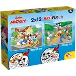 Kép 1/5 - Mickey egér 2 az 1-ben 2×12 db-os maxi puzzle és színező – Lisciani