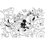 Kép 3/3 - Mickey egér 2 az 1-ben maxi 4×48 db-os puzzle és színező 35×25 cm – Lisciani