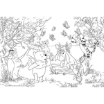Kép 2/2 - Micimackó 2 az 1-ben maxi 24 db-os puzzle és színező 70×50 cm – Lisciani