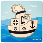 Kép 2/3 - Fa hajós 5 db-os baba puzzle – Woodyland
