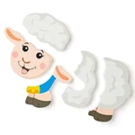 Kép 2/2 - Fa bárányos 5 db-os baba puzzle – Woodyland