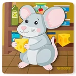 Kép 1/2 - Fa egeres 5 db-os baba puzzle – Woodyland