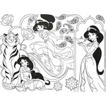 Kép 2/5 - Disney Hercegnők 2 az 1-ben maxi 4×48 db-os puzzle és színező 35×25 cm – Lisciani
