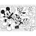 Kép 3/3 - Mickey egér és barátai 2 az 1-ben 60 db-os Eco puzzle és színező 70×50 cm – Lisciani