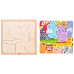 Kép 2/5 - Állatos fa formakirakó puzzle – Woodyland